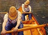 Gustave Caillebotte Oarsmen painting